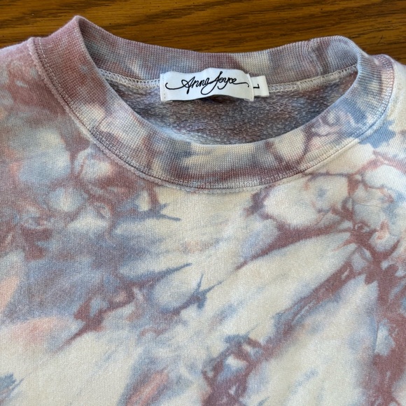 Anna Joyce Hand Dyed Tie Dye Crewneck Sweatshirt Size L Unisex Pastel Purples - Picture 3 of 10